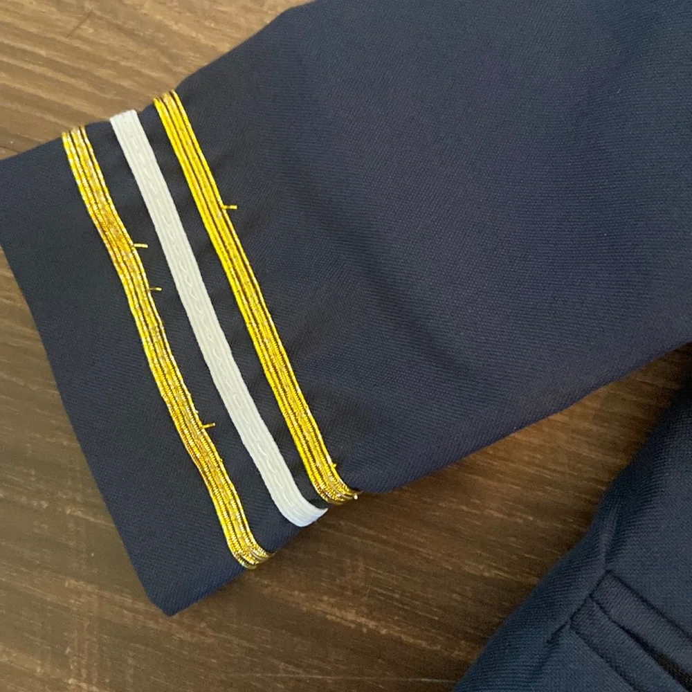 Toddler Boys Navy Blue Cruise Ship Captain Blazer Suit Jacket & Pants